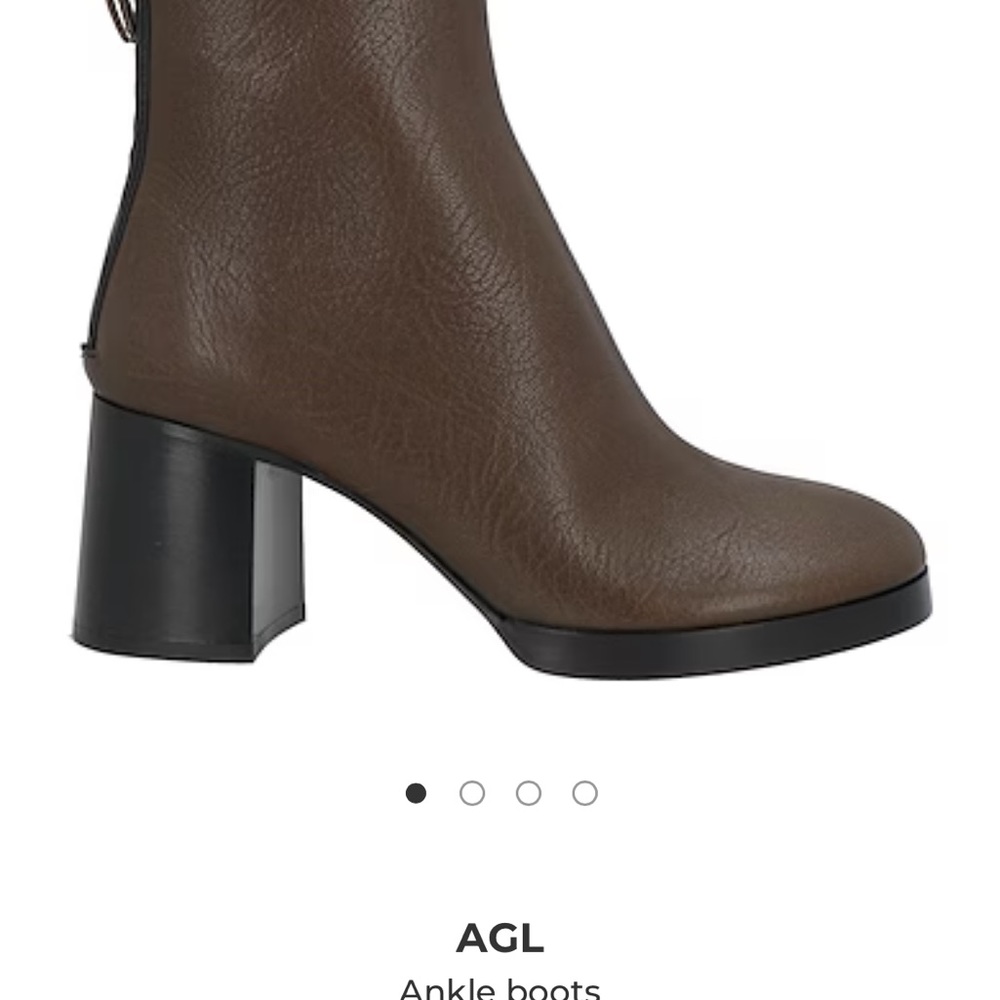 AGL Brown and Black Leather Ankle Boots